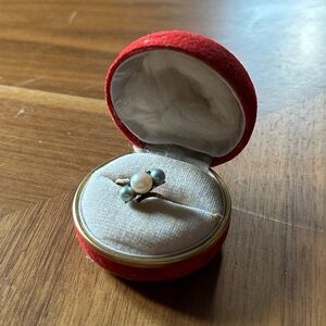Vintage Three Tri Pearl 14K K14 Gold Ring